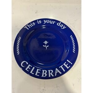 The Pampered Chef Celebrate This Is Your Day Cobalt Blue Stoneware Plate